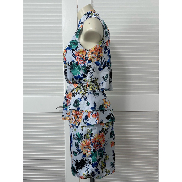 Sachin + Babi Coronado Blue Floral Peplum Mini Dress Size 2 - Picture 7 of 15